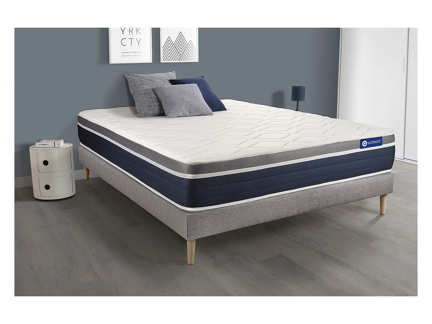 Ensemble Matelas Sommier 150x190 cm - Actiflex Confort