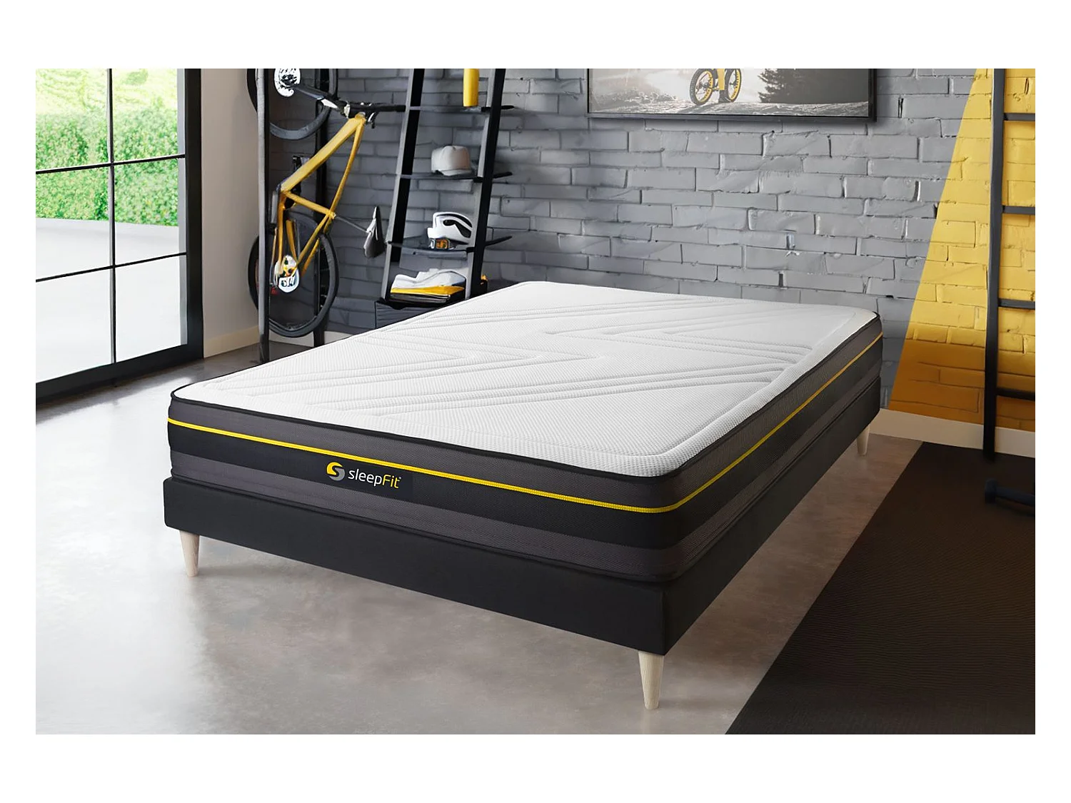 Ensemble Matelas Sommier 135x190 cm - Active
