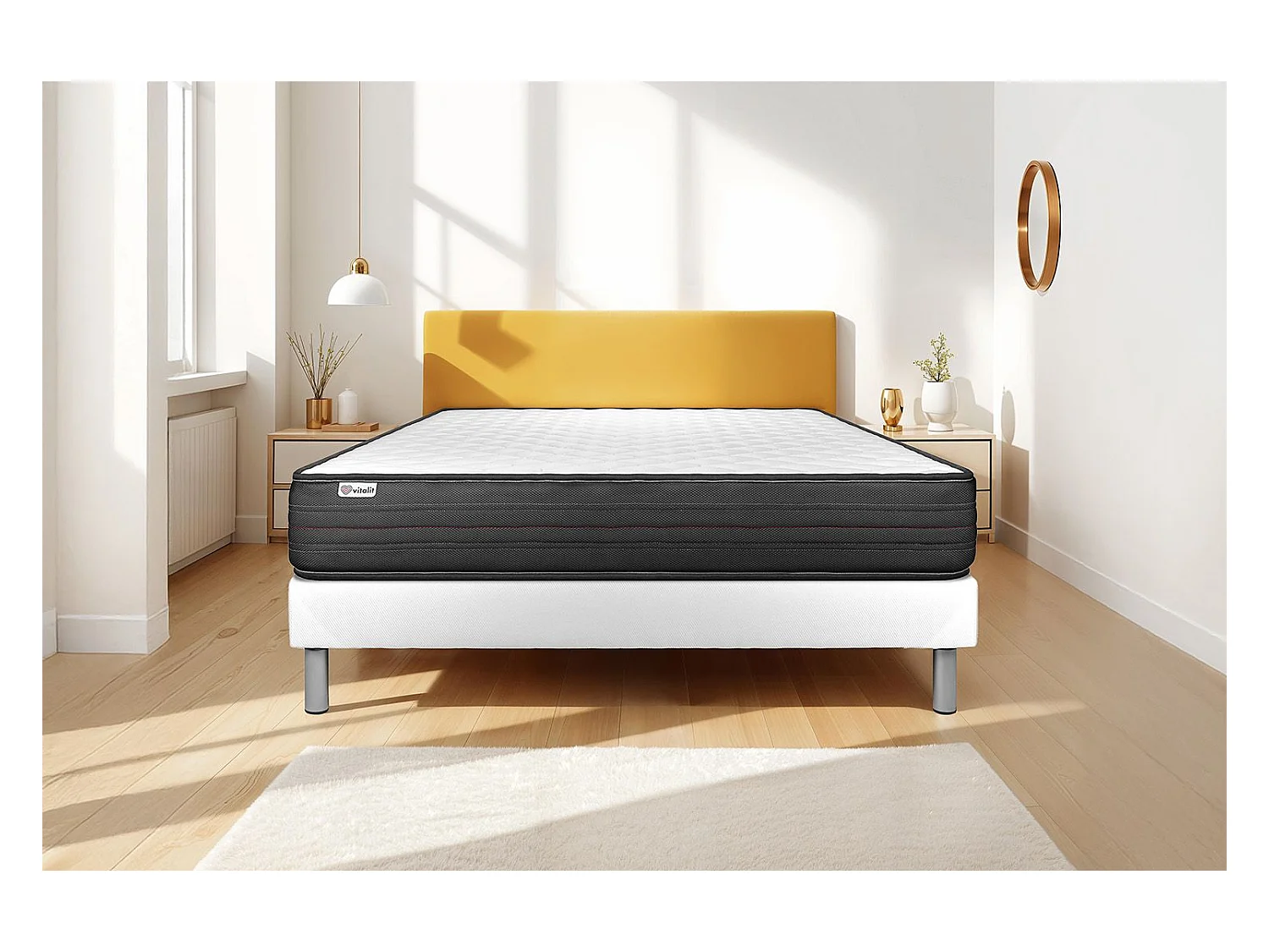 Ensemble Matelas Sommier 135x190 cm - Vitalpower