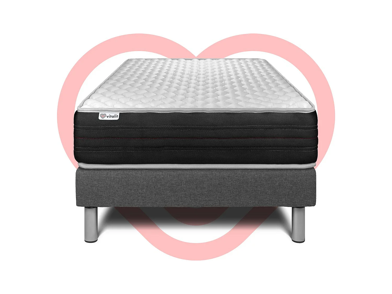 Ensemble Matelas Sommier 120x190 cm - Vitalmemo One