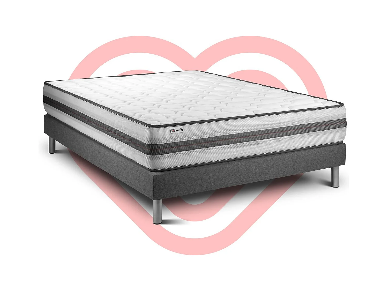 Matratzenset VITAL POWER RECOVER 135 x 200 cm Bettrahmen Kit grau