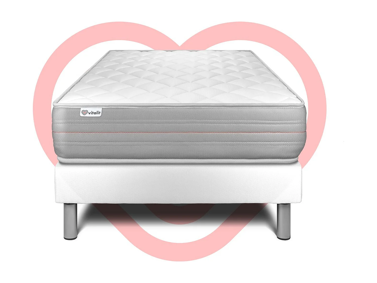 Pack sommier colchão VITALMEMO 120 x 200 cm Sommier em Kit Branco