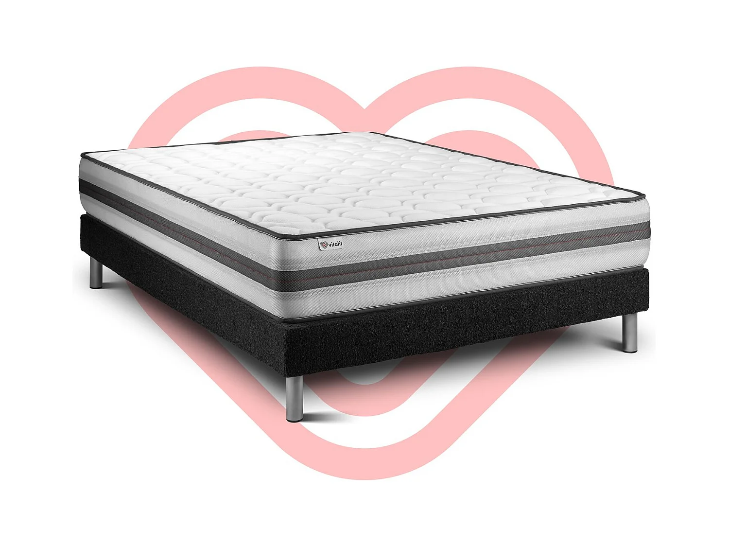 Ensemble Matelas Sommier 160x200 cm - Vitalpower Recover