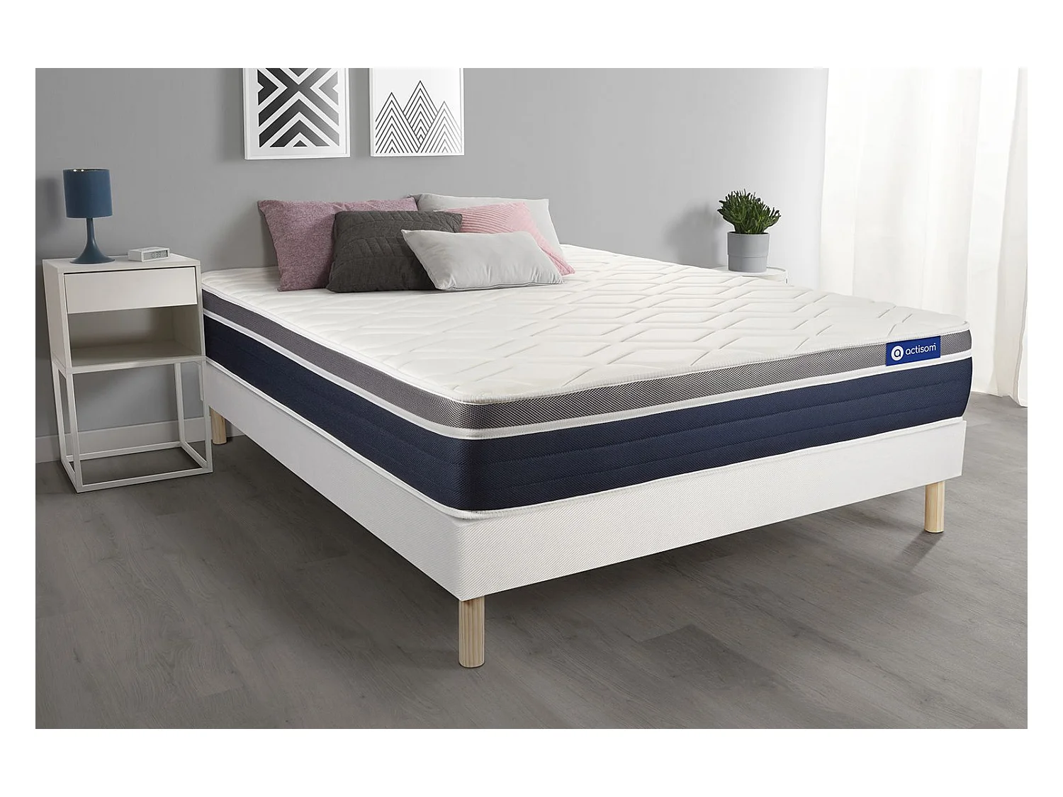 Ensemble Matelas Sommier 150x190 cm - Actimemo Confort