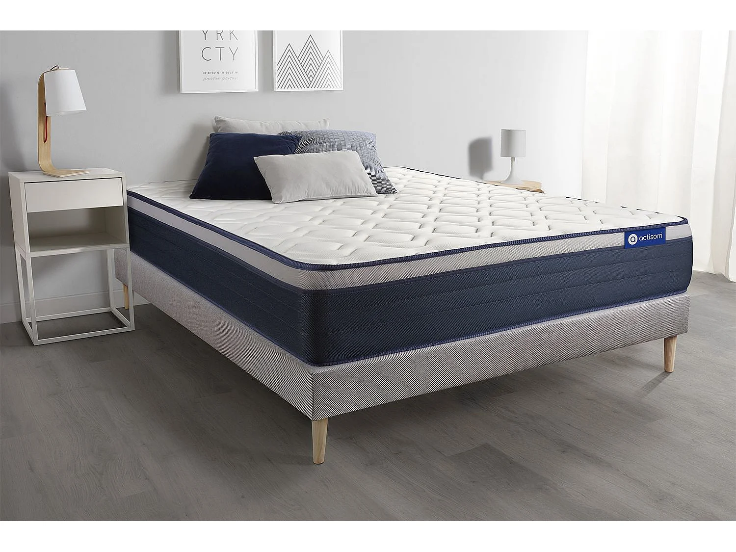 Kit rete e materasso Actilatex max 135x200cm - Spessore : 26cm - Lattice e memory foam - rigido