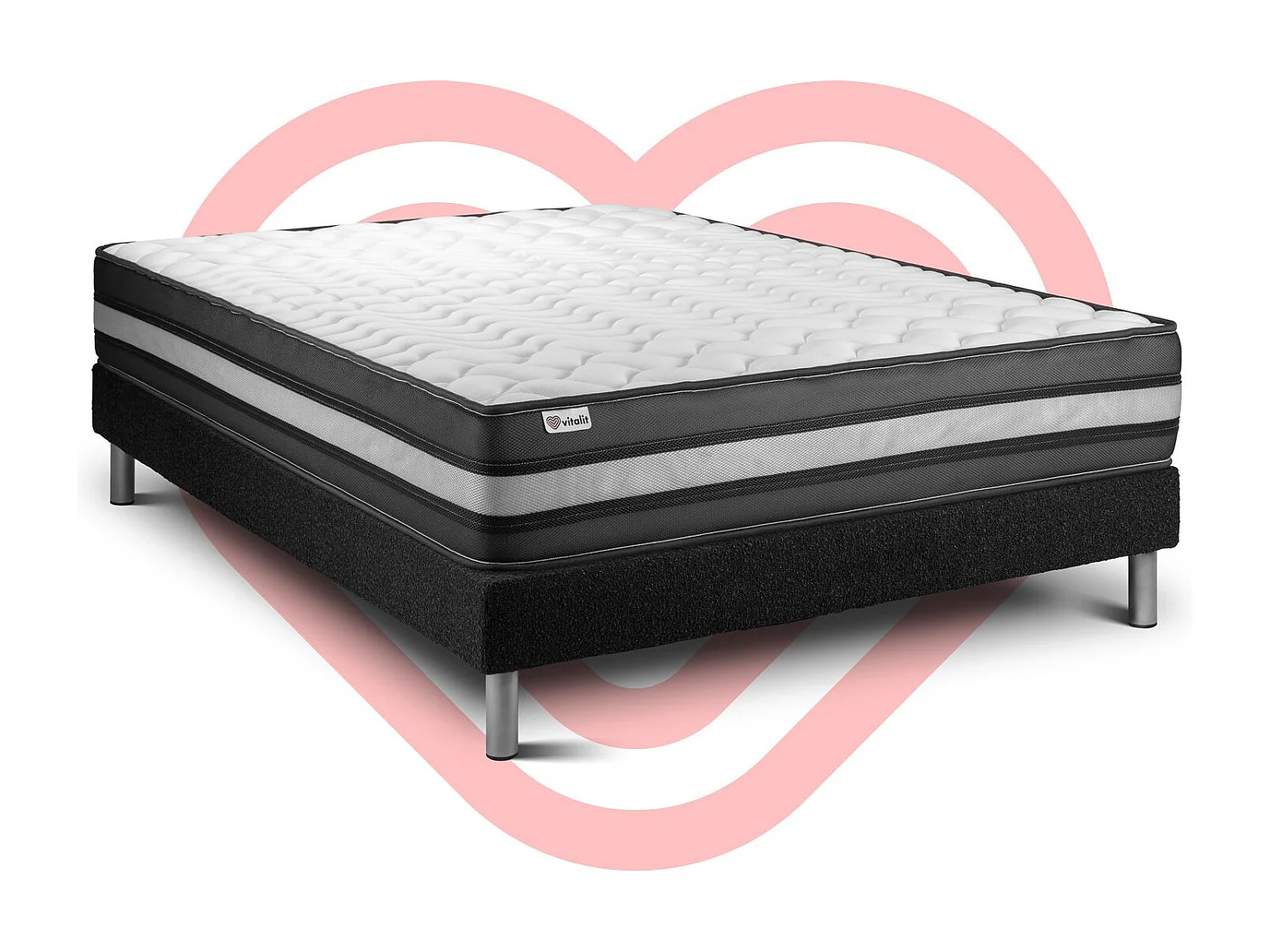 Ensemble Matelas Sommier 135x200 cm - Vital Power Zen