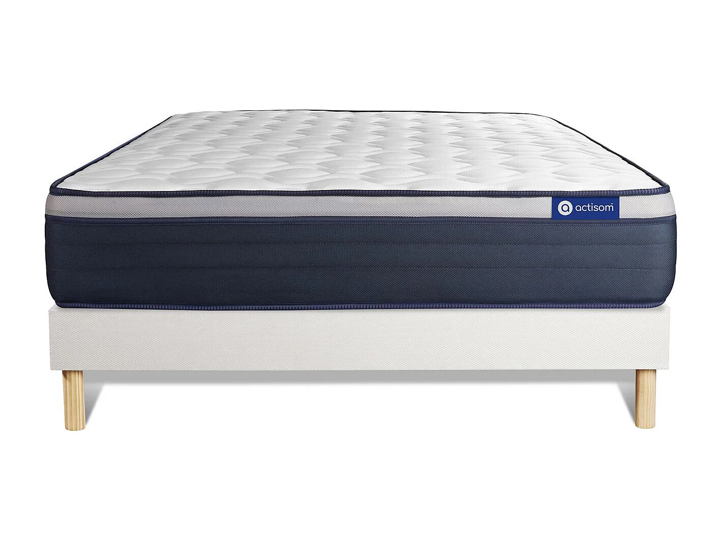 Conjunto de Estrado Branco + Colchão ACTISOM Actimemo Max (150x200 cm - Espuma Viscoelástica- Altura: 26 cm)