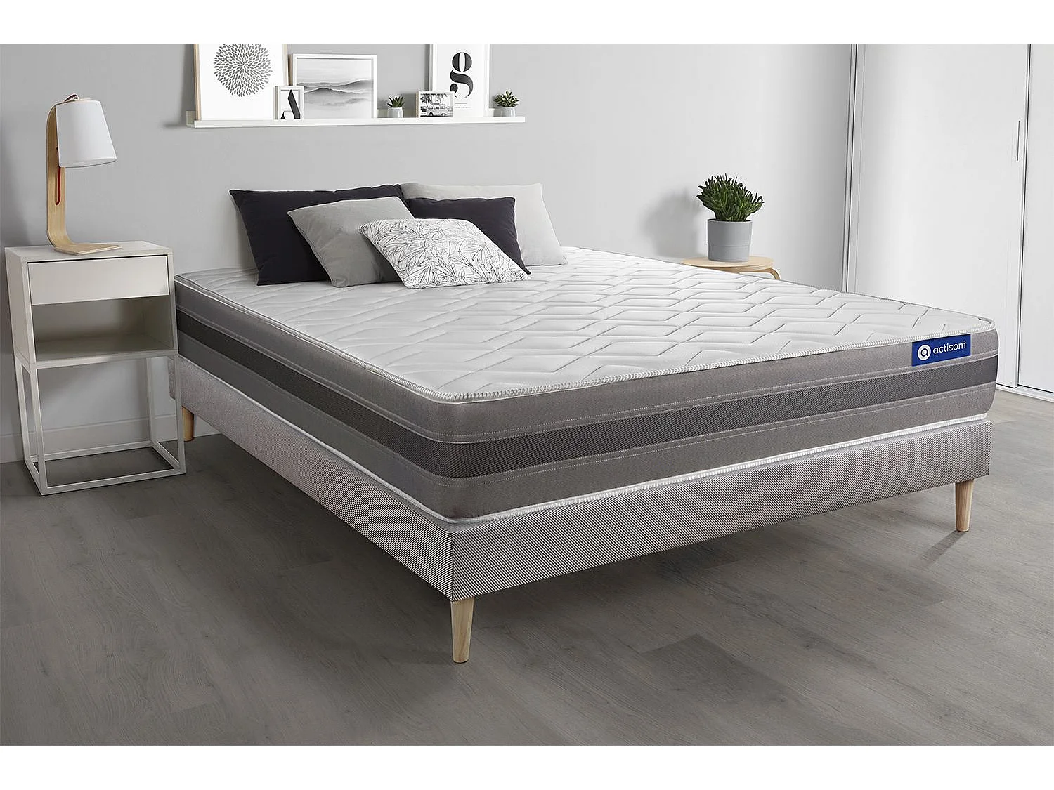Kit rete e materasso Actilatex relax 135x200cm - Spessore : 24cm - Lattice e memory foam - Moderatamente rigido