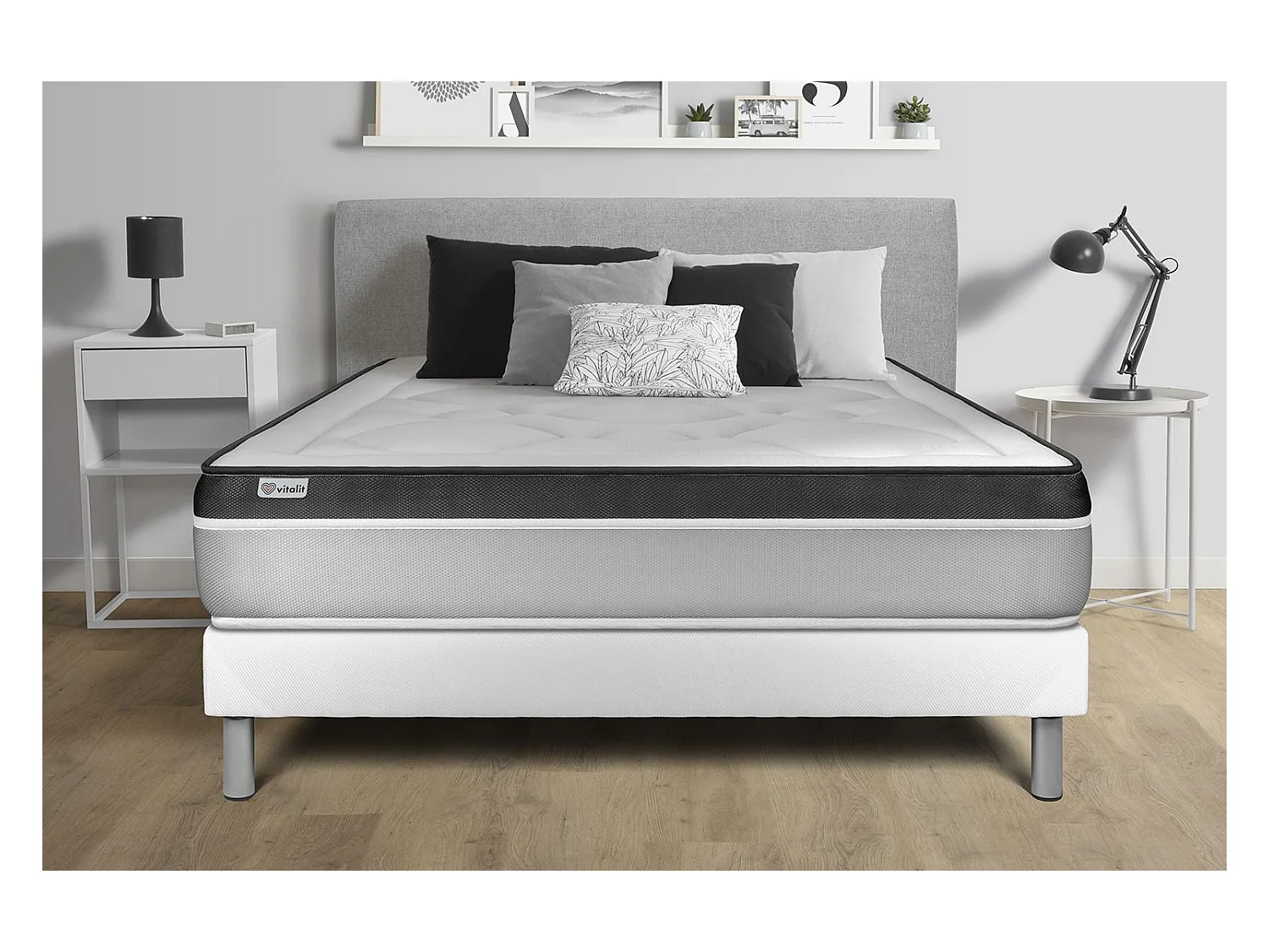 Conjunto VITAL ERGO 150 x 190 cm somier Kit blanco