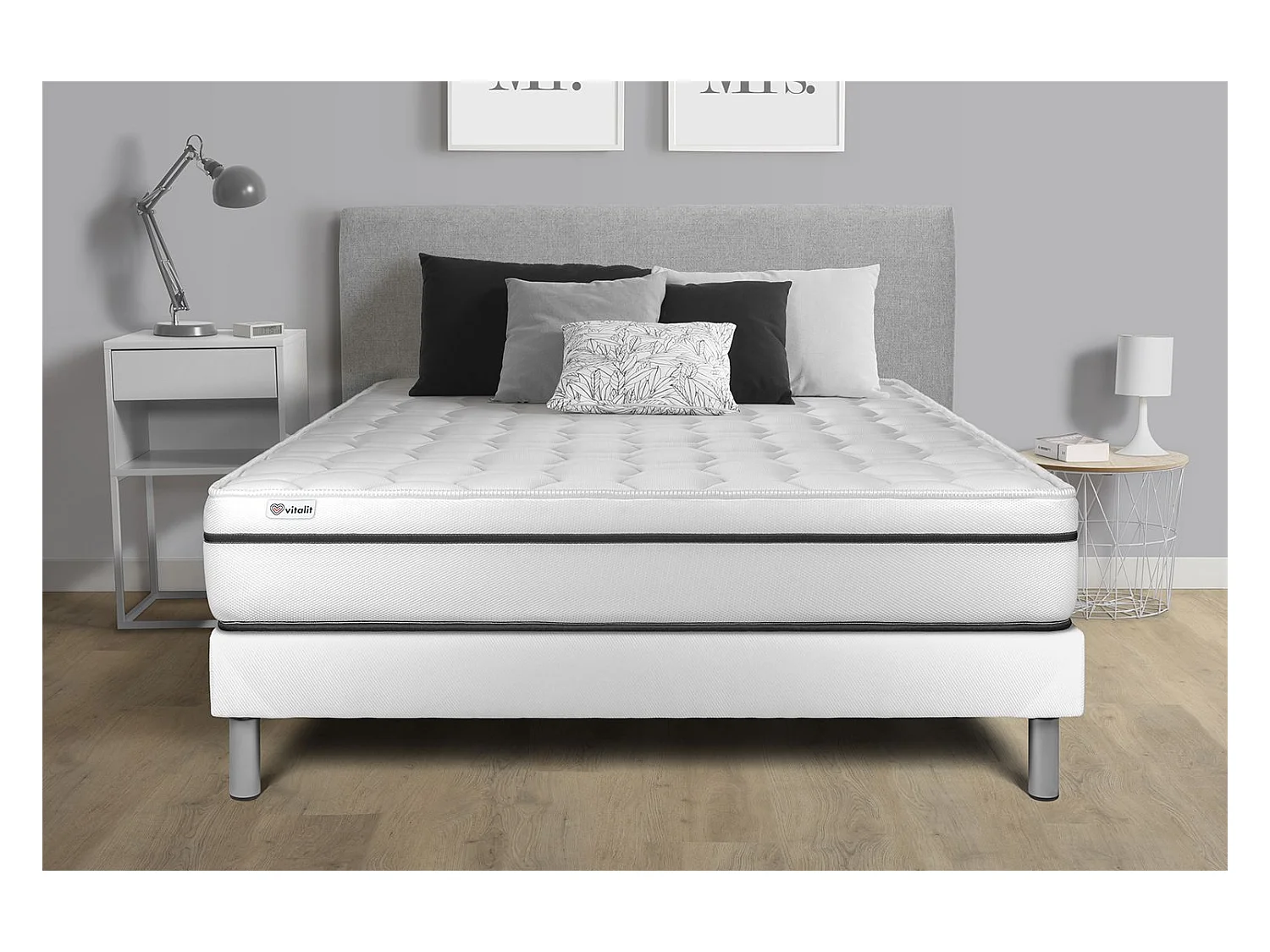 Matratzenset VITAL SPA 135 x 200 cm Bettrahmen Kit weiß