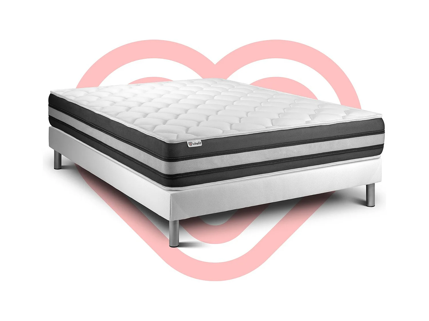 Ensemble Matelas Sommier 135x190 cm - Vitalspring Zen