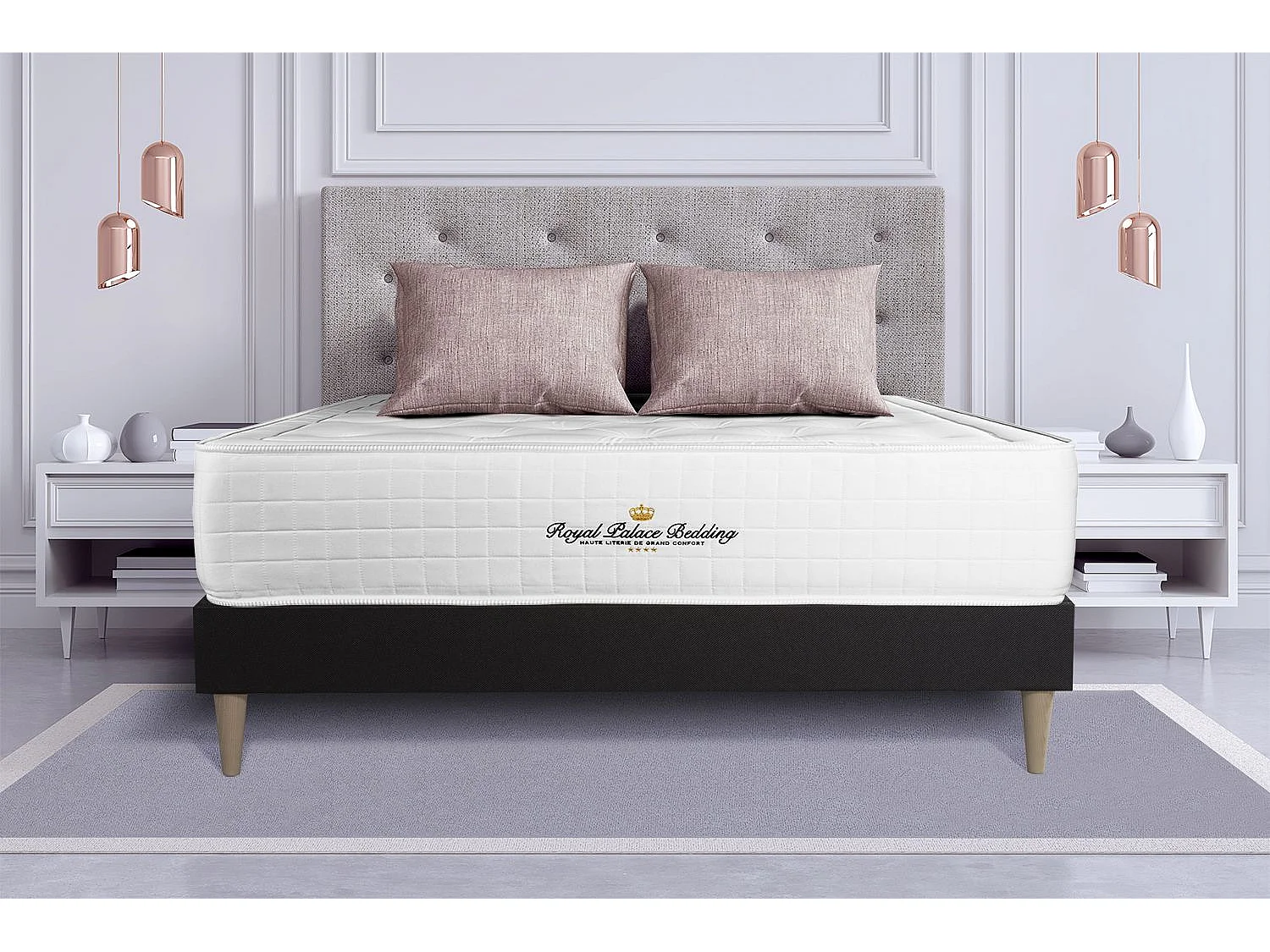 Ensemble Matelas Sommier 135x190 cm - Buckingham