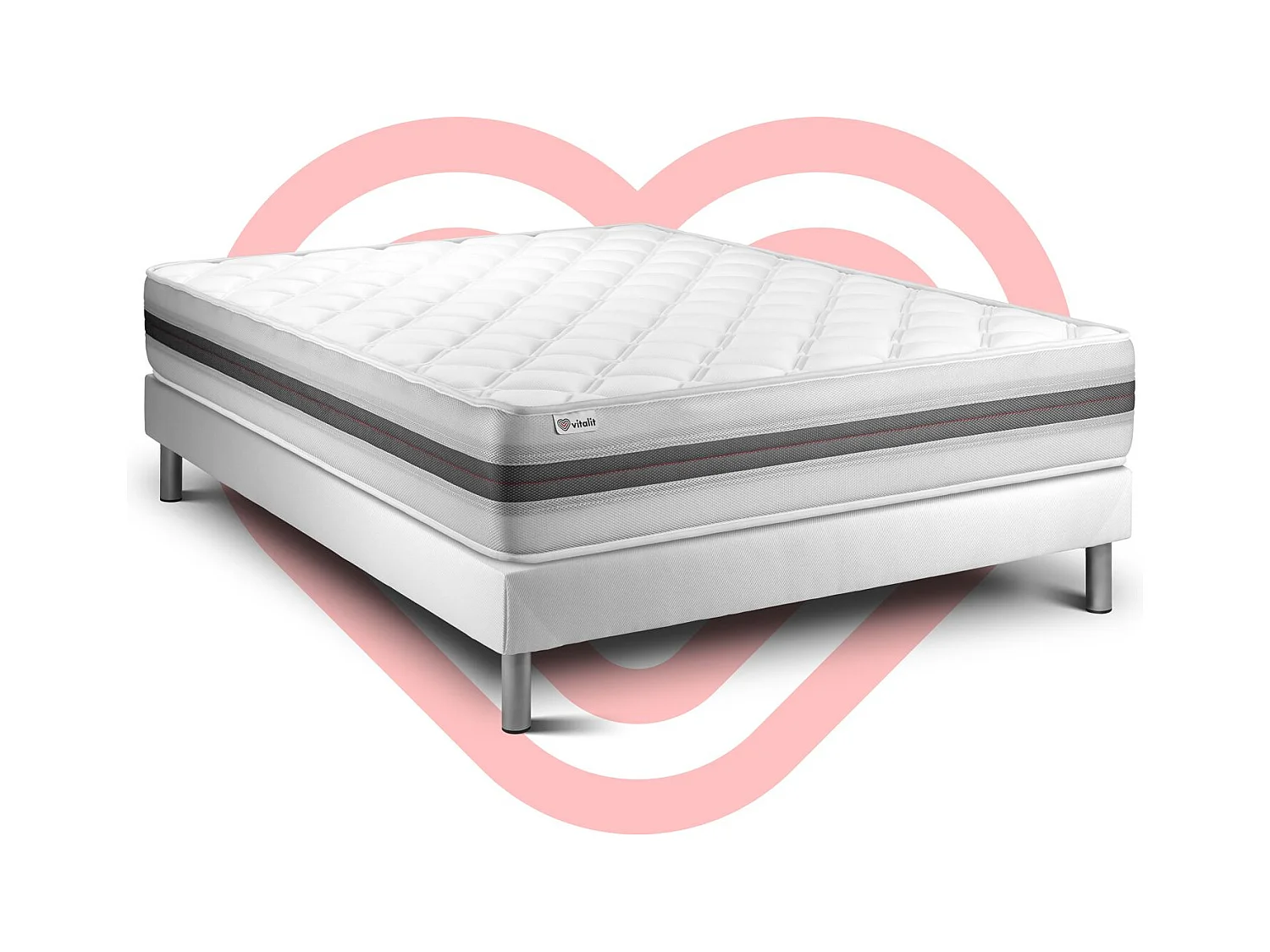 Ensemble Matelas Sommier 135x200 cm - Vitalmemo Back