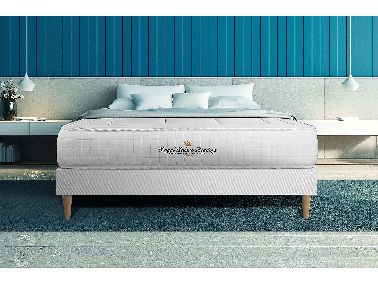 Ensemble Matelas Sommier 150x190 cm - Balmoral