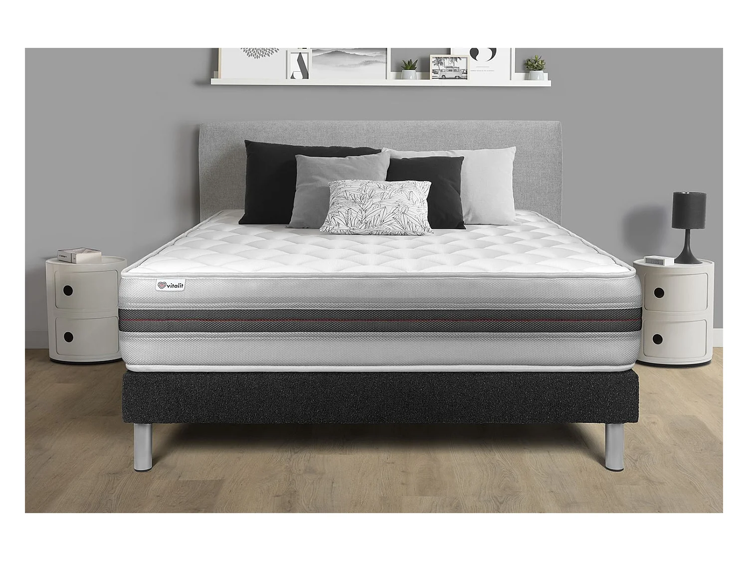 Ensemble Matelas Sommier 135x190 cm - Vitalmemo Back