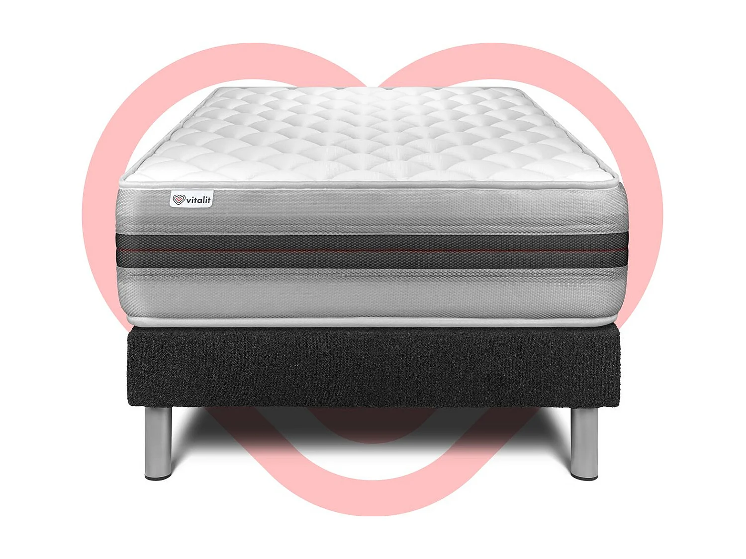 Ensemble Matelas Sommier 120x200 cm - Vitalmemo Back