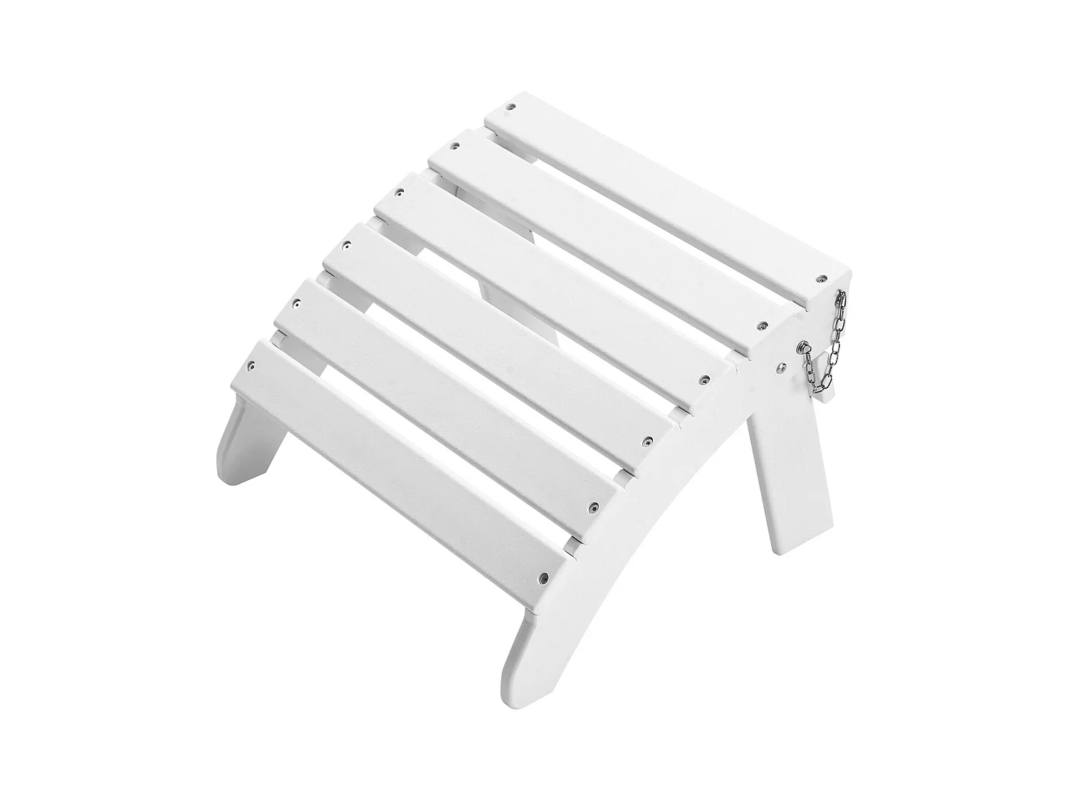 Pouf de Jardin, SucceBuy Pouf Adirondack Pliable en PEHD de 45 x 50 x 35 cm, Blanc