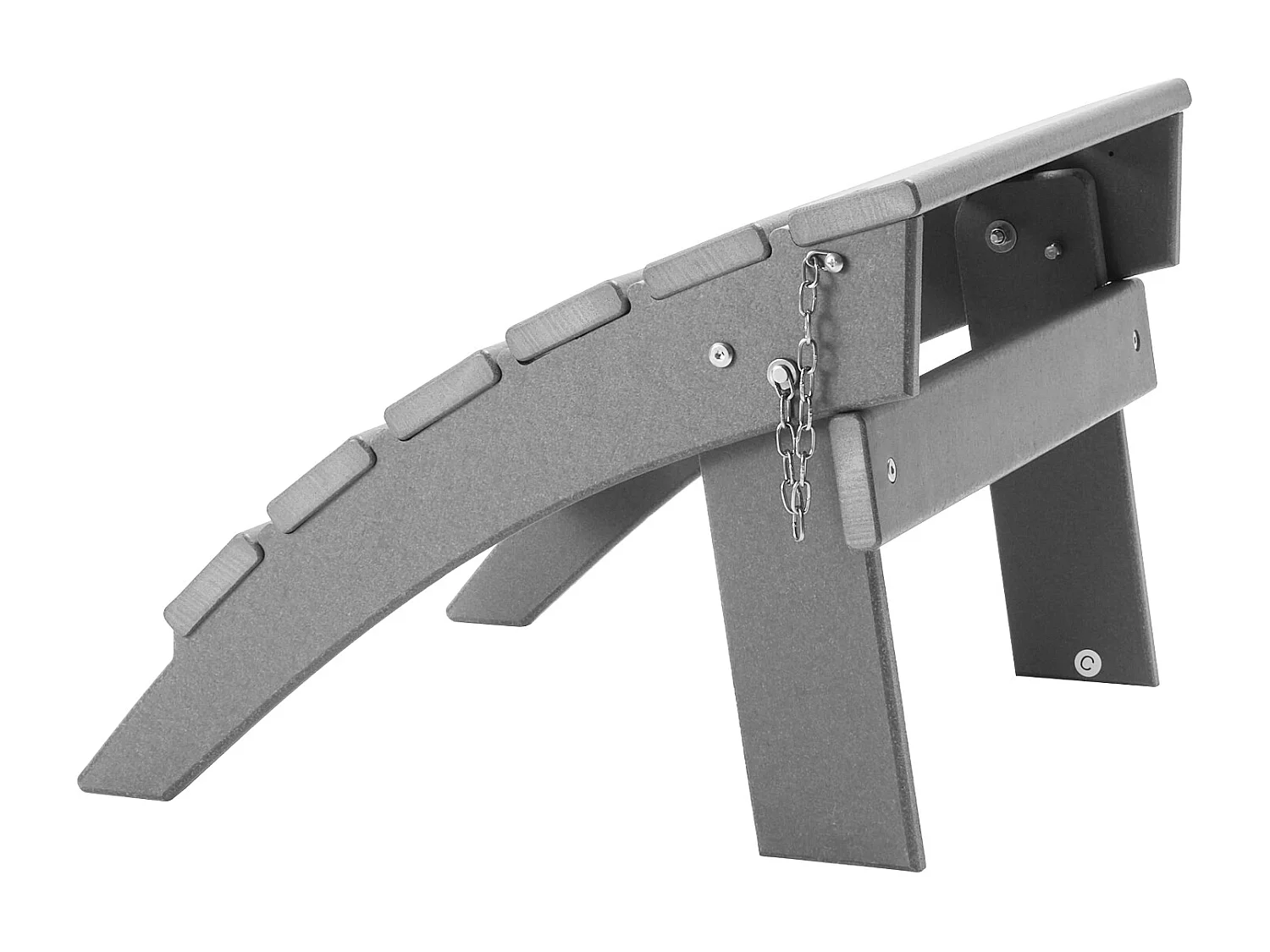 Pouf de Jardin, SucceBuy Pouf Adirondack Pliable en PEHD de 43 x 48 x 33 cm, Gris