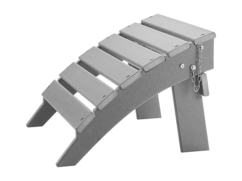 Pufa Ogrodowa, SucceBuy 43 x 48 x 33 cm HDPE Składana Pufa Adirondack, Szara