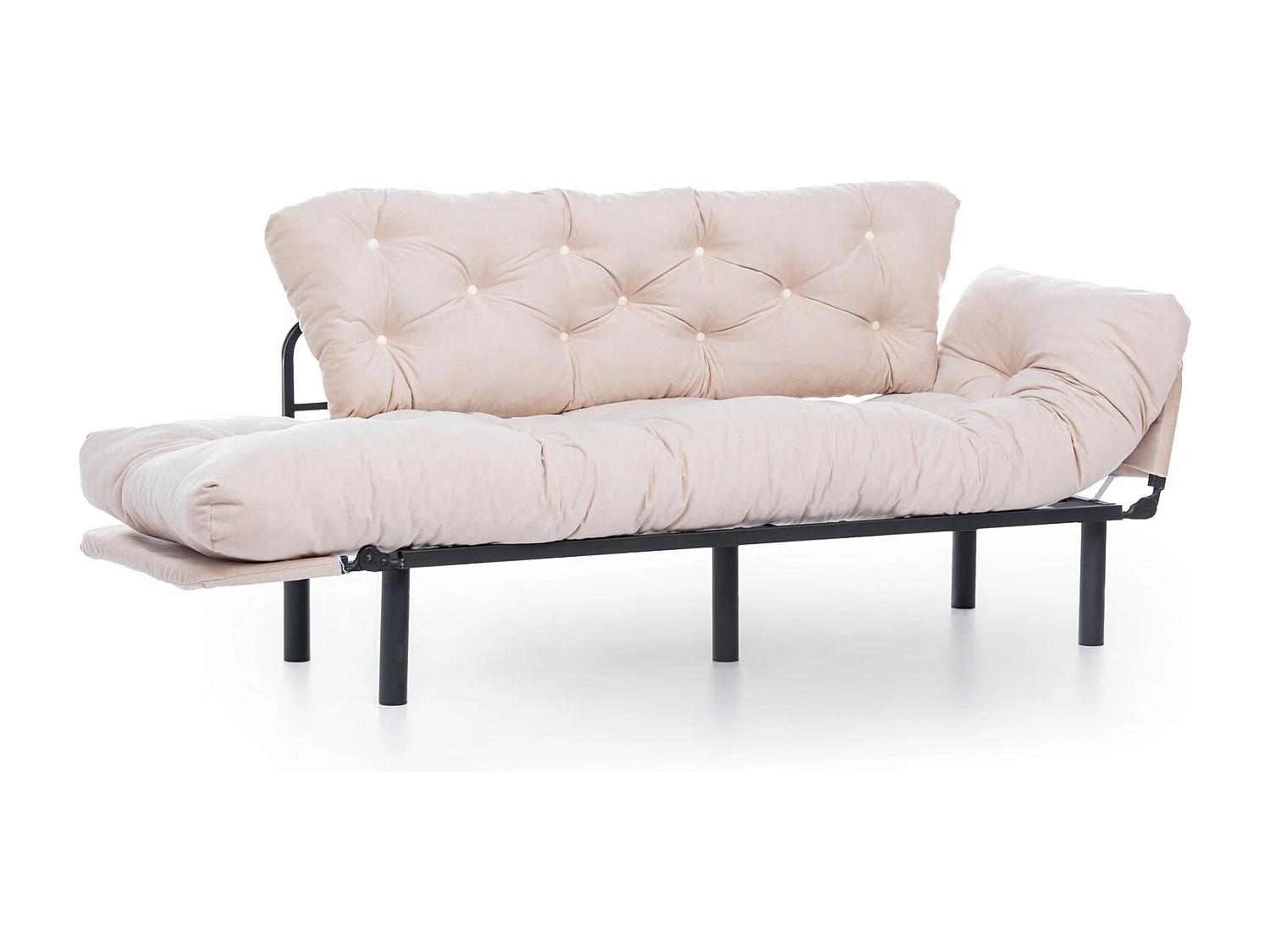 Sofá Altadena 132, De color marrón claro, 185x70x85cm, Tapiz, Patas: Metal