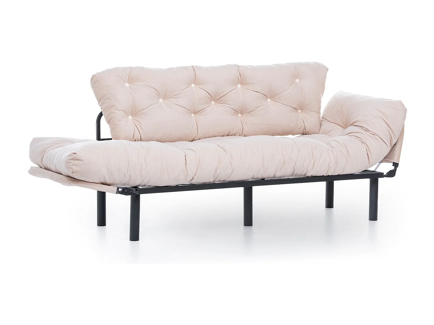 Sofá Altadena 132, De color marrón claro, 185x70x85cm, Tapiz, Patas: Metal