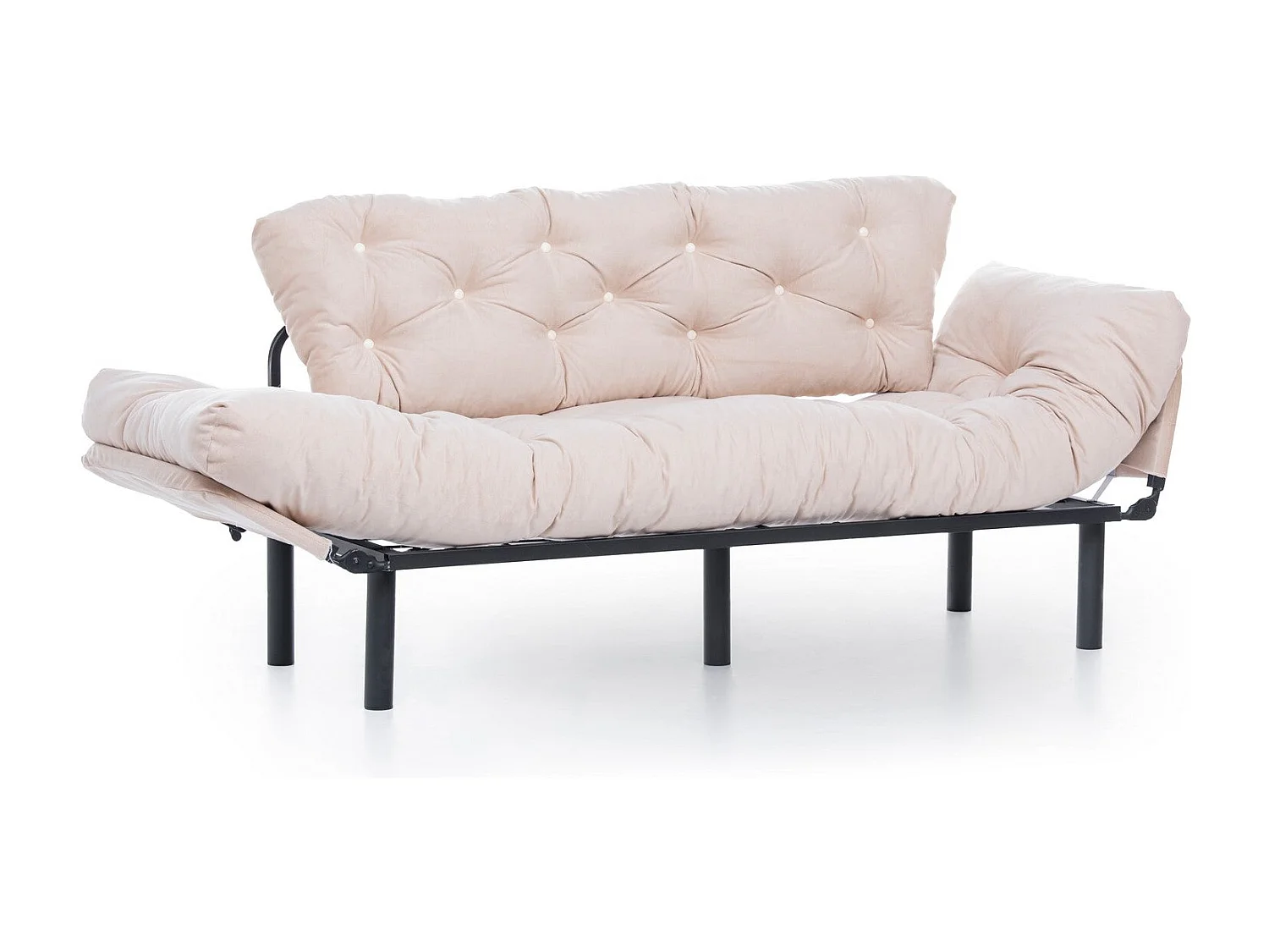 Sofá Altadena 132, De color marrón claro, 185x70x85cm, Tapiz, Patas: Metal