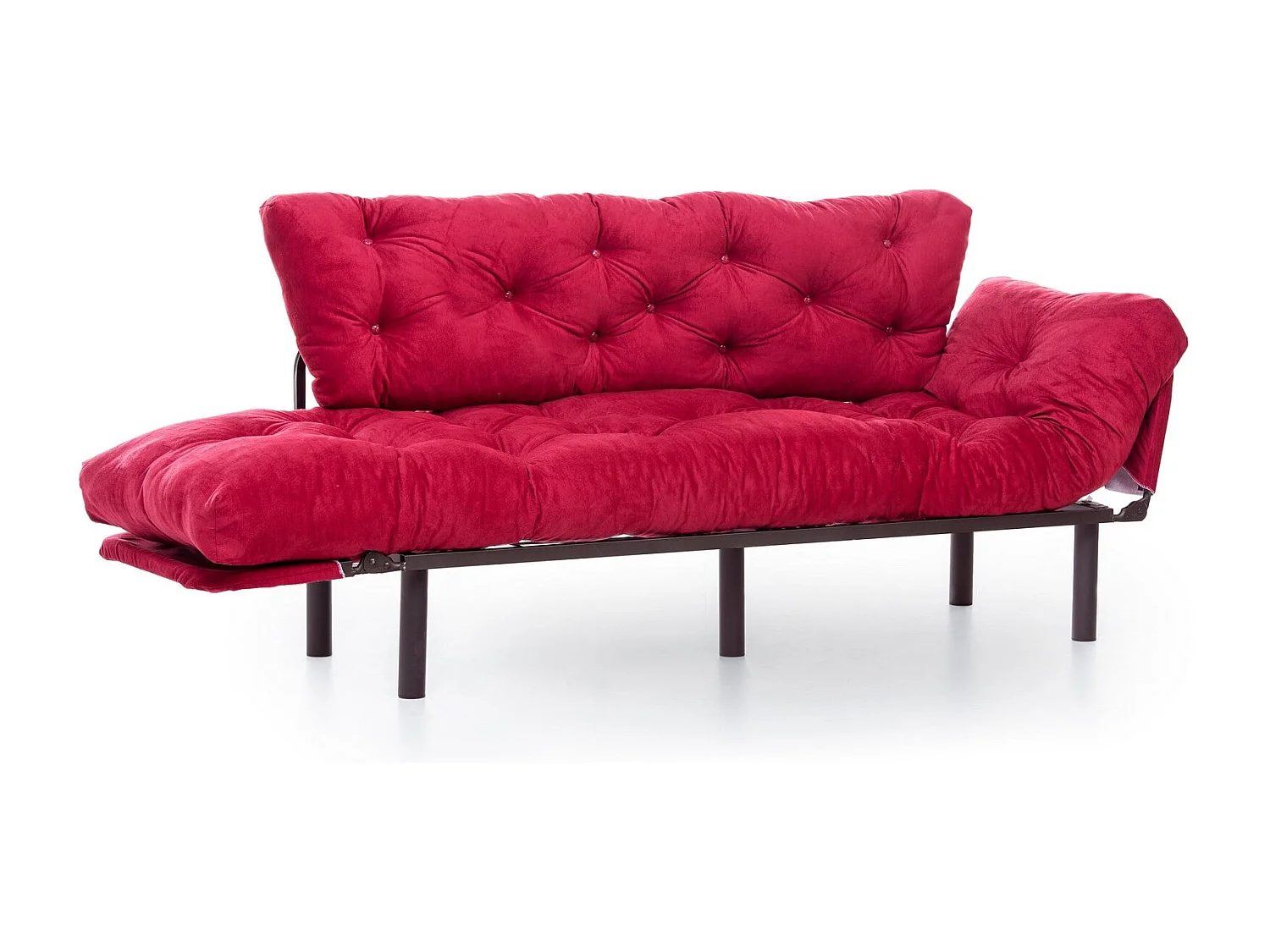 Sofá Altadena 132, Rojo, 185x70x85cm, Tapiz, Patas: Metal