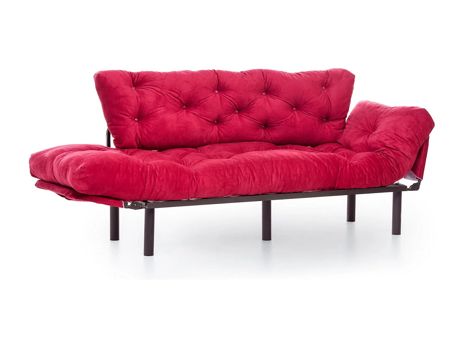 Sofá Altadena 132, Rojo, 185x70x85cm, Tapiz, Patas: Metal