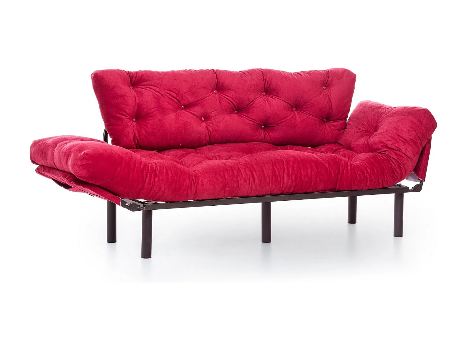 Sofá Altadena 132, Rojo, 185x70x85cm, Tapiz, Patas: Metal