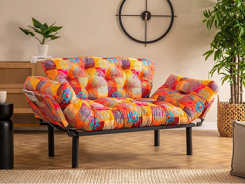 Sofá Altadena 131, Multicolor, 155x70x85cm, Tapiz, Patas: Metal