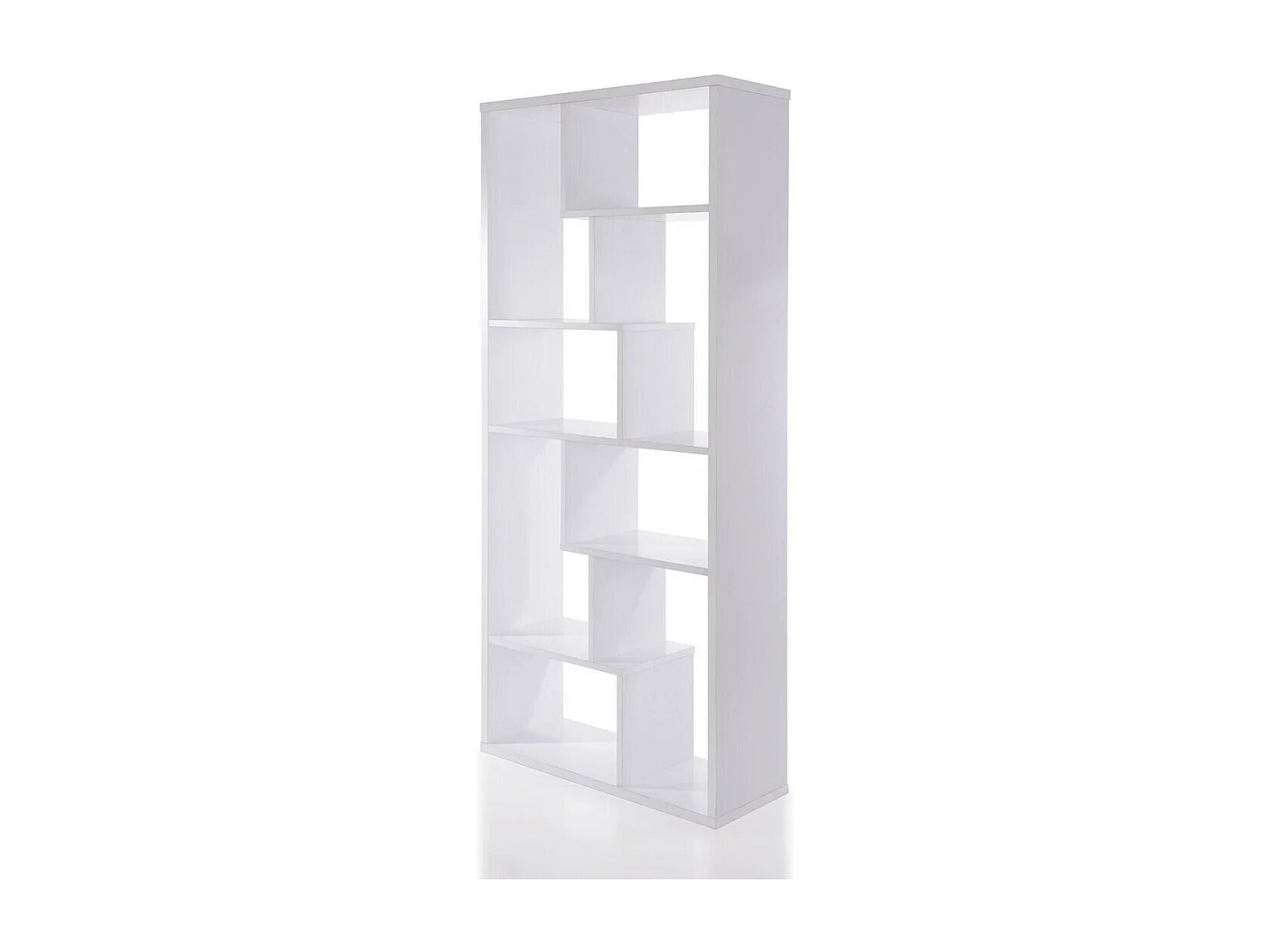 Nowoczesny regał na książki – 90 x 183,6 x 29,5 cm – biały – płyta wiórowa pokryta melaminą