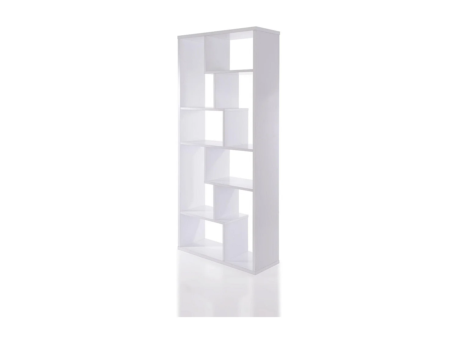 Nowoczesny regał na książki – 90 x 183,6 x 29,5 cm – biały – płyta wiórowa pokryta melaminą