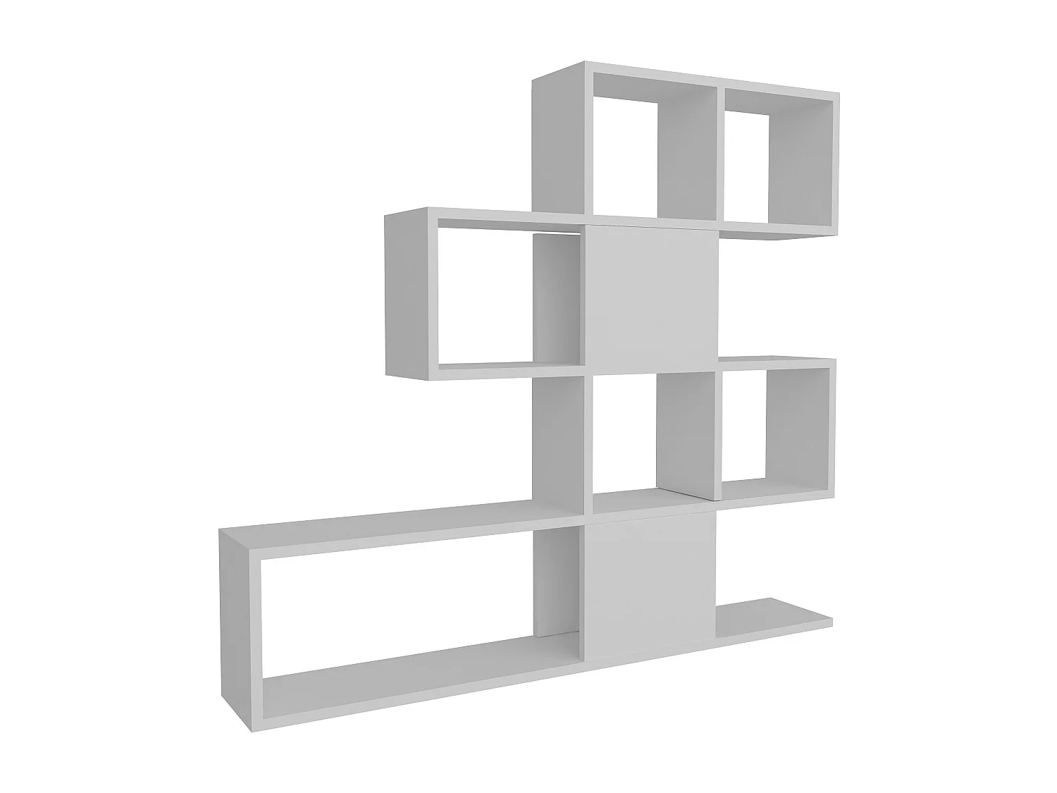 Bibliothèque moderne – 120 cm x 109 cm x 19,5 cm – Blanc – Panneaux de particules mélaminés