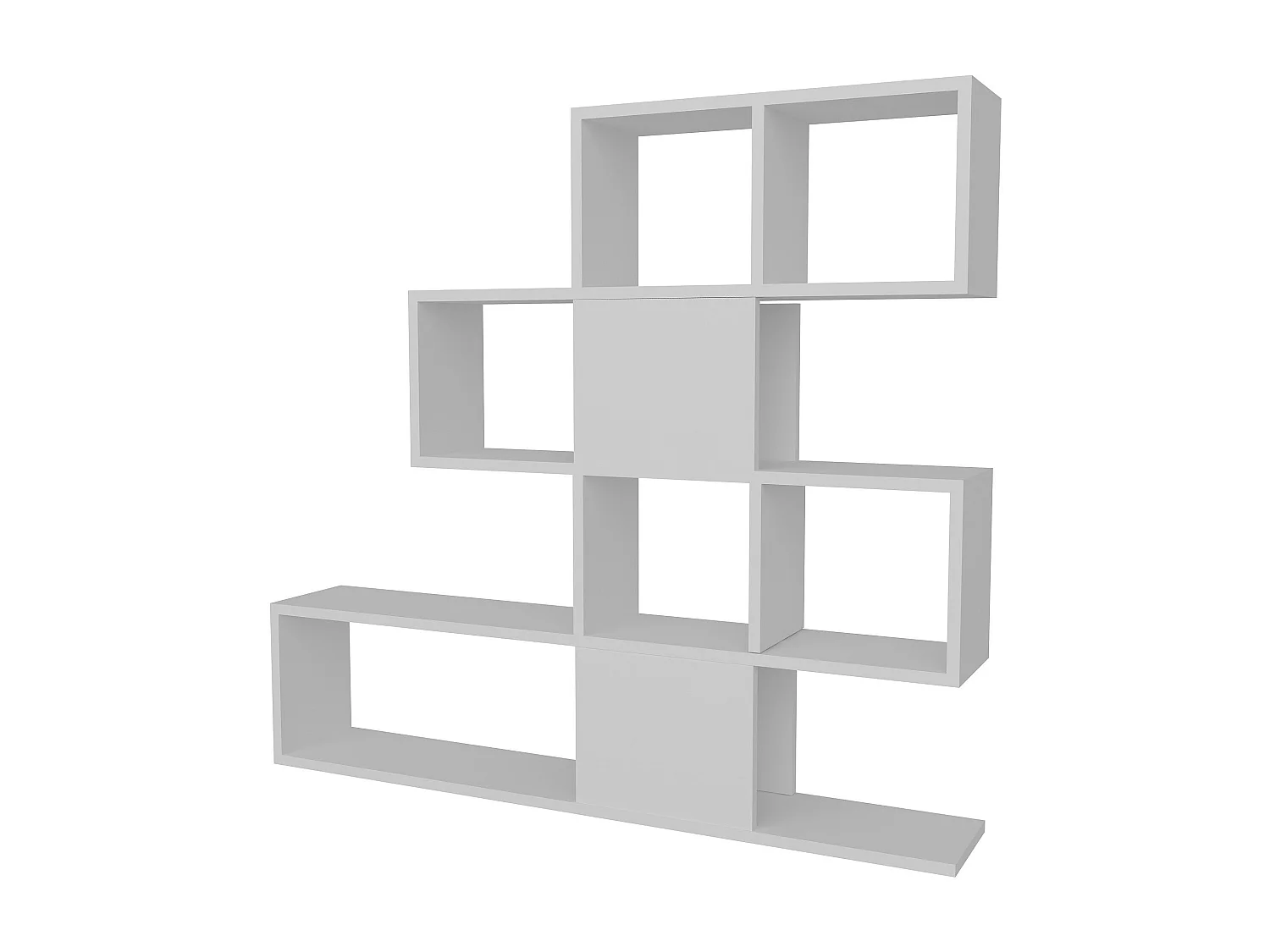 Bibliothèque moderne – 120 cm x 109 cm x 19,5 cm – Blanc – Panneaux de particules mélaminés