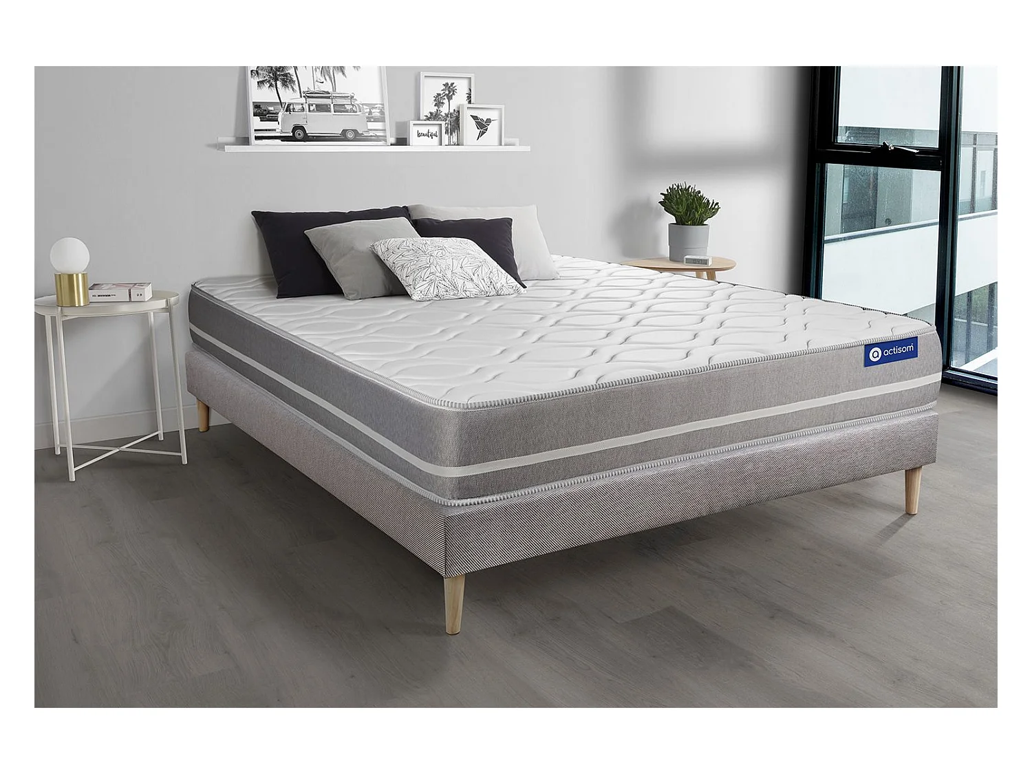 Ensemble Matelas Sommier 130x190 cm - Actilatex Touch