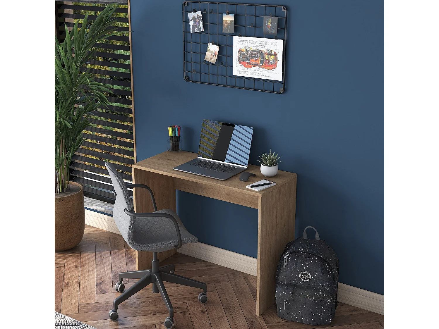 Secretária de Estudo Nogueira 'Simple' – Design Funcional, 90x40x73 cm