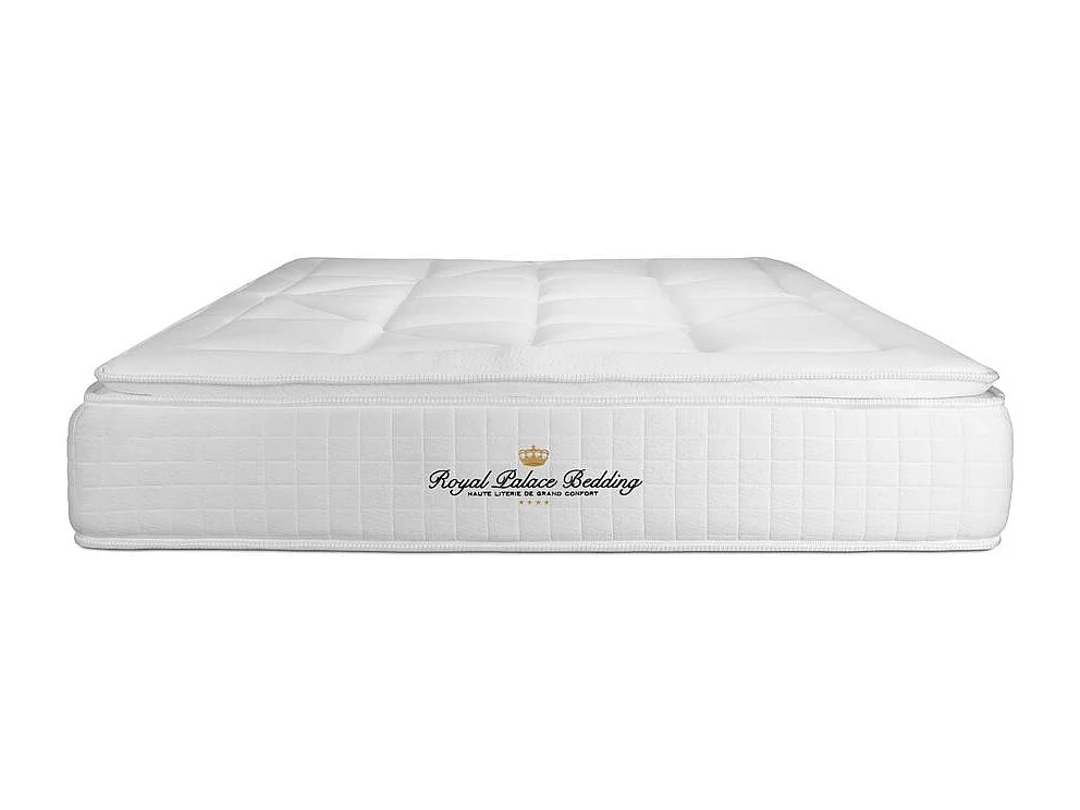 Pack lit complet - Matelas 140x190 cm + Sommier tapissier à lattes (en kit) + 2 oreillers + Couette - George V
