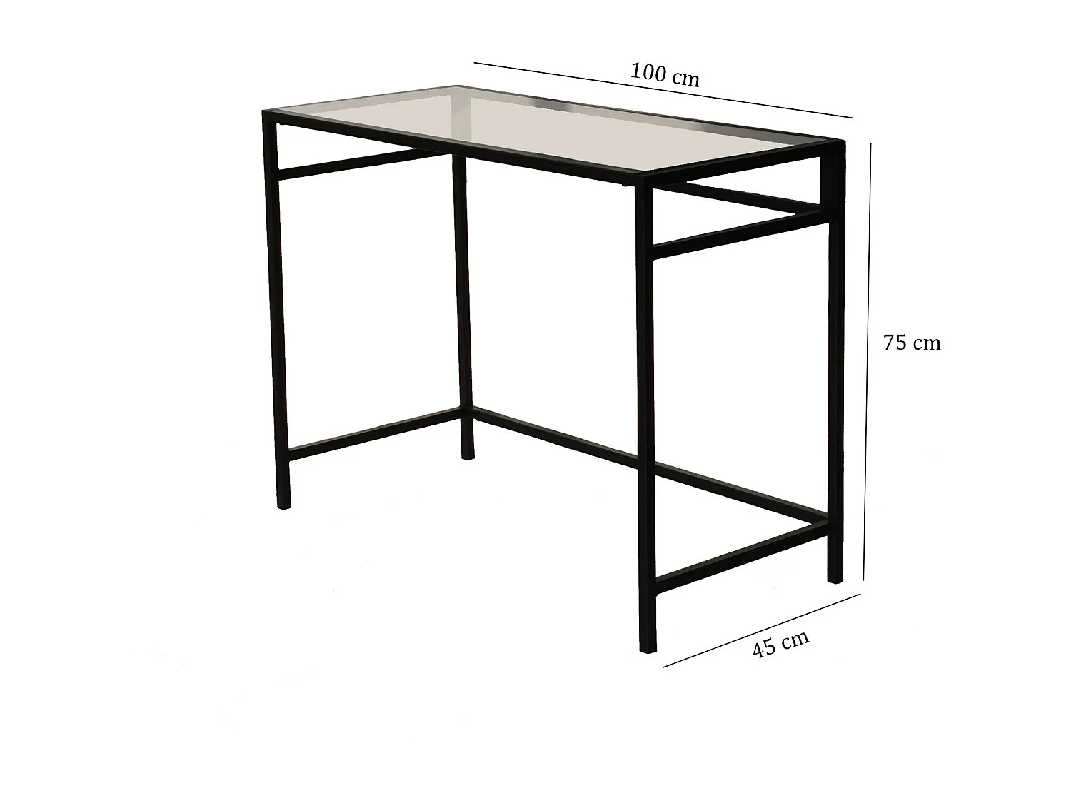 Scrivania da ufficio Asheboro 128, 75x100x45cm, Nero