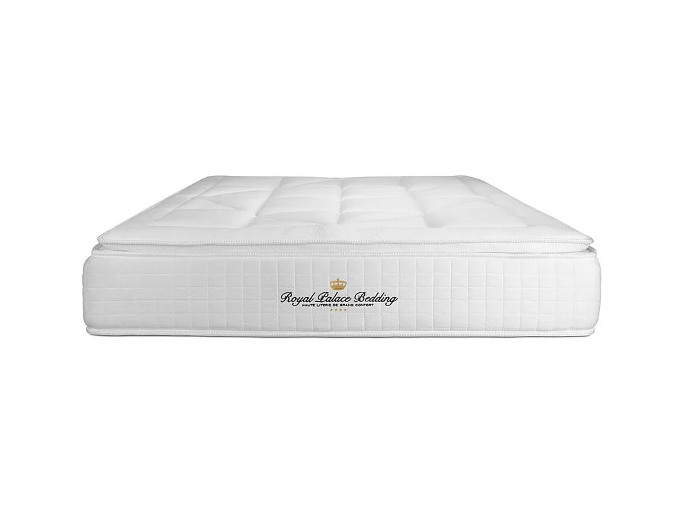 Pack lit complet - Matelas 140x190 cm + Sommier tapissier à lattes (en kit) + 2 oreillers + Couette - George V