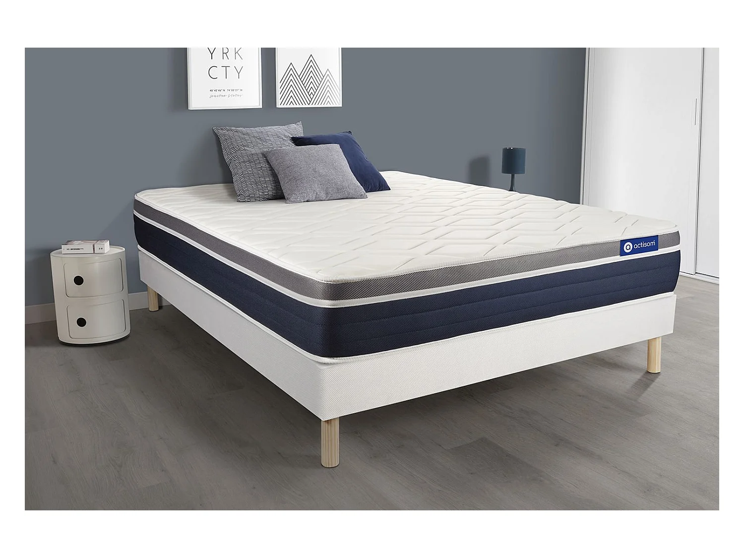 Ensemble Matelas Sommier 130x190 cm - Actiflex Confort