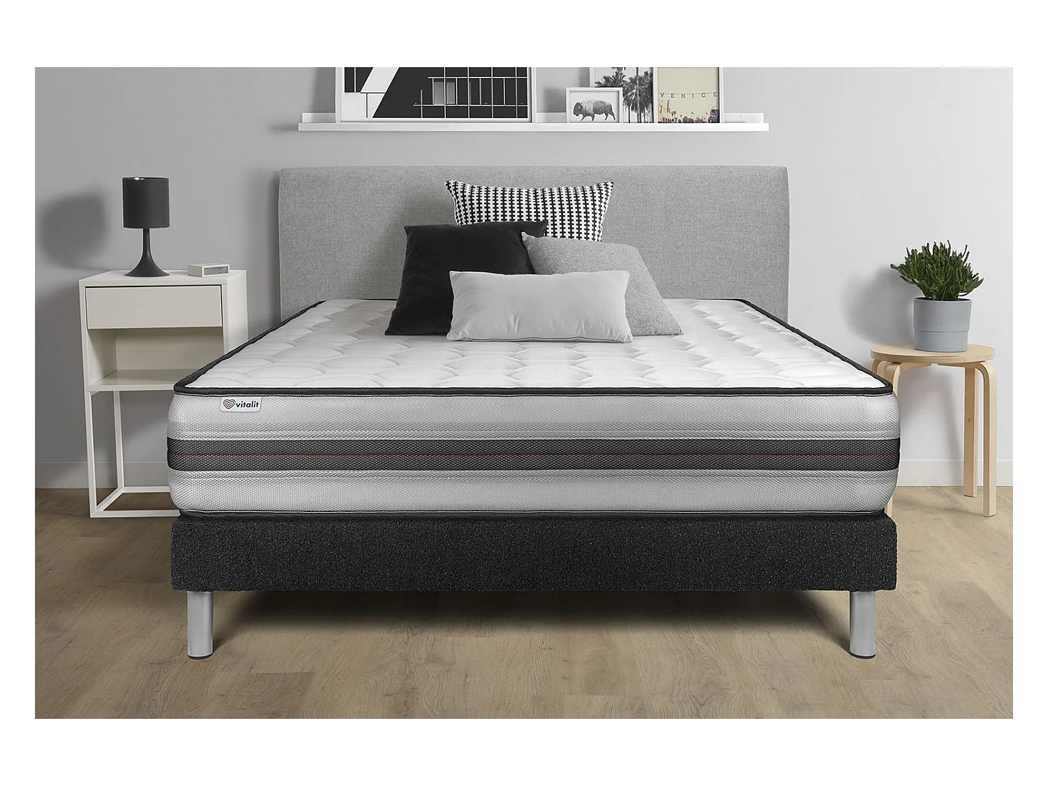 Ensemble Matelas Sommier 140x200 cm - Vitalpower Recover