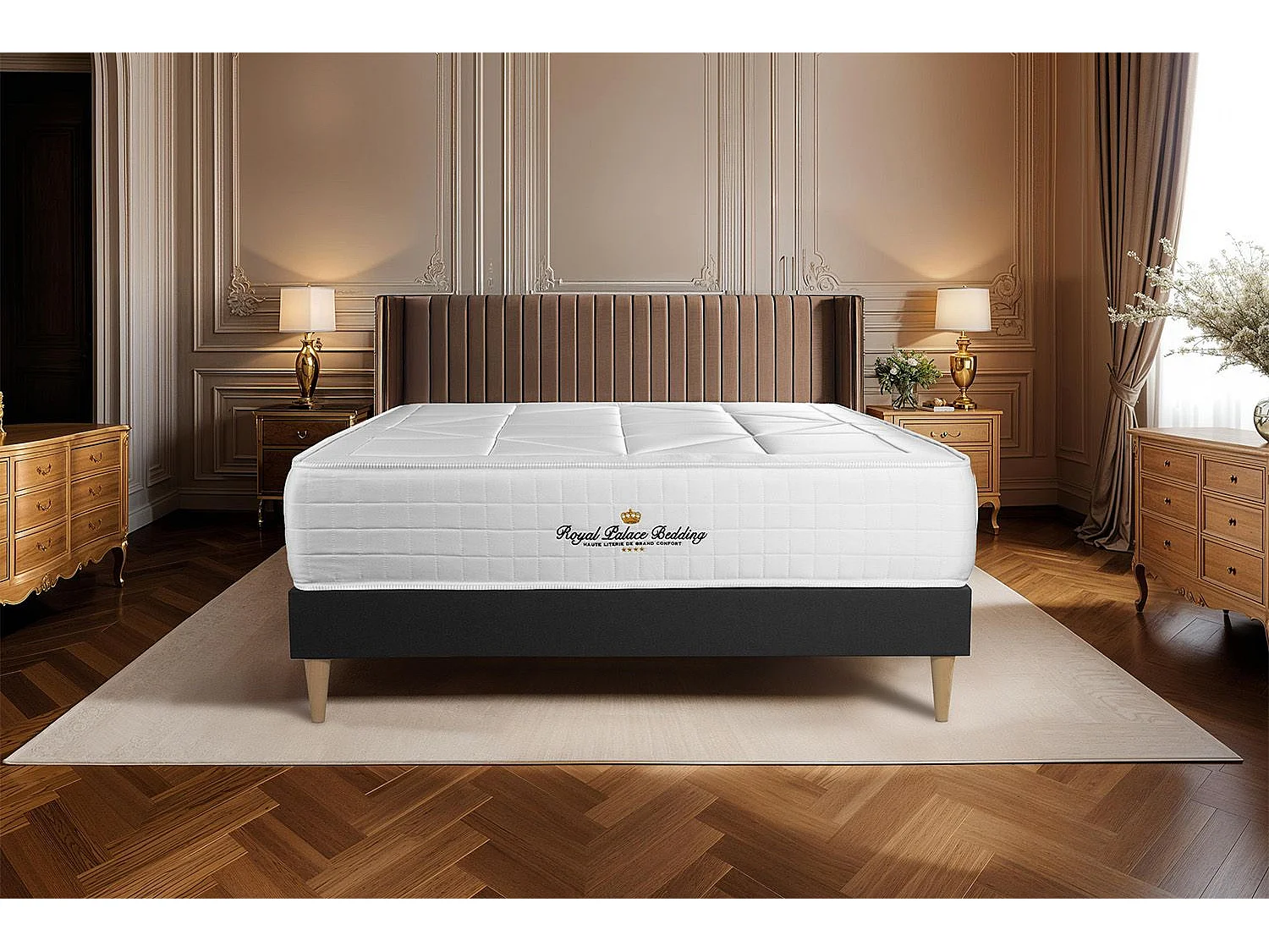 kit rete e materasso Windsor 130 x 190cm - Spessore : 26cm - memory foam e molle insacchettate - Bilanciato