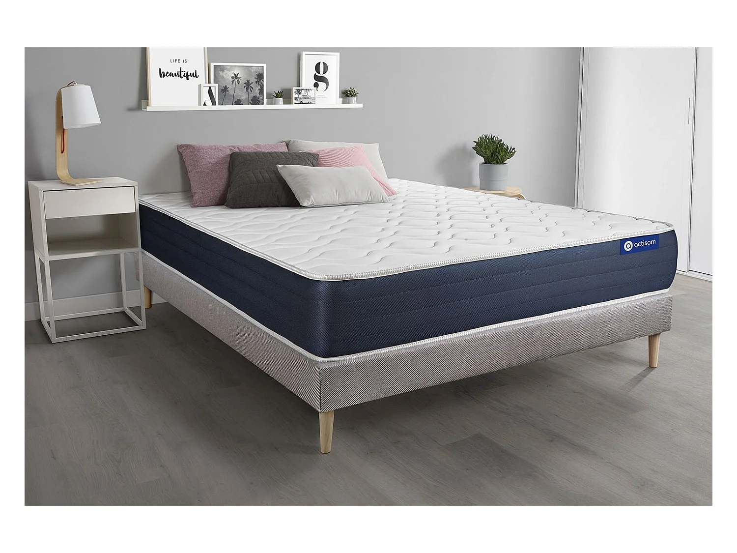 Ensemble Matelas Sommier 130x190 cm - Actimemo Sleep