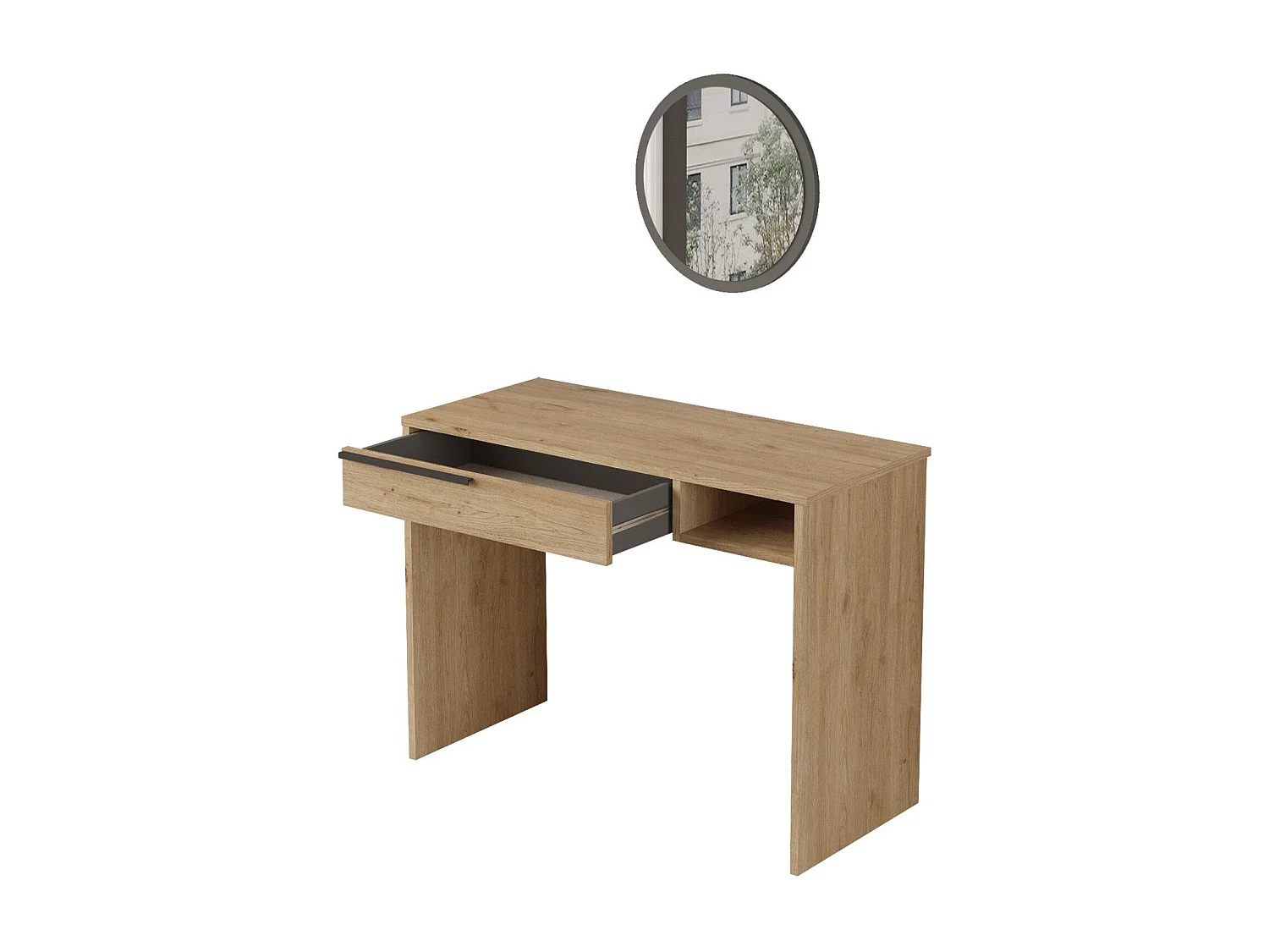 Tocador Kailua AE117, Nogal, Espejo, 75x100x45cm