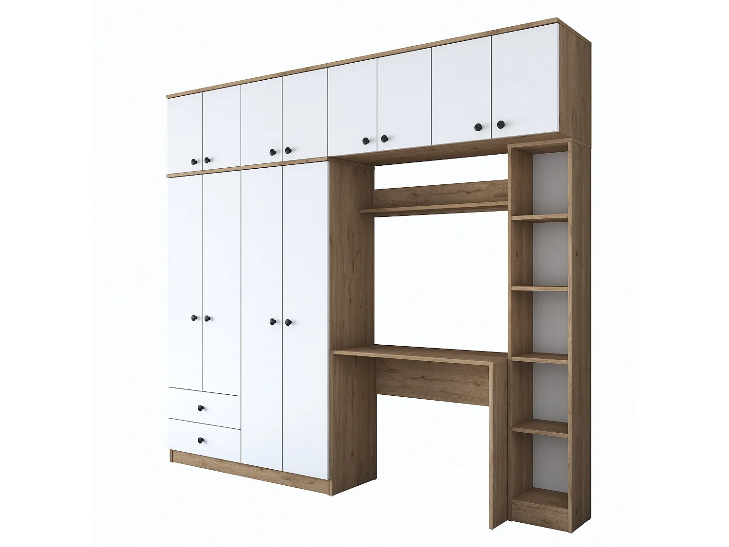 Brücken-Jugendzimmer mit Schreibtisch und Kleiderschrank Clima