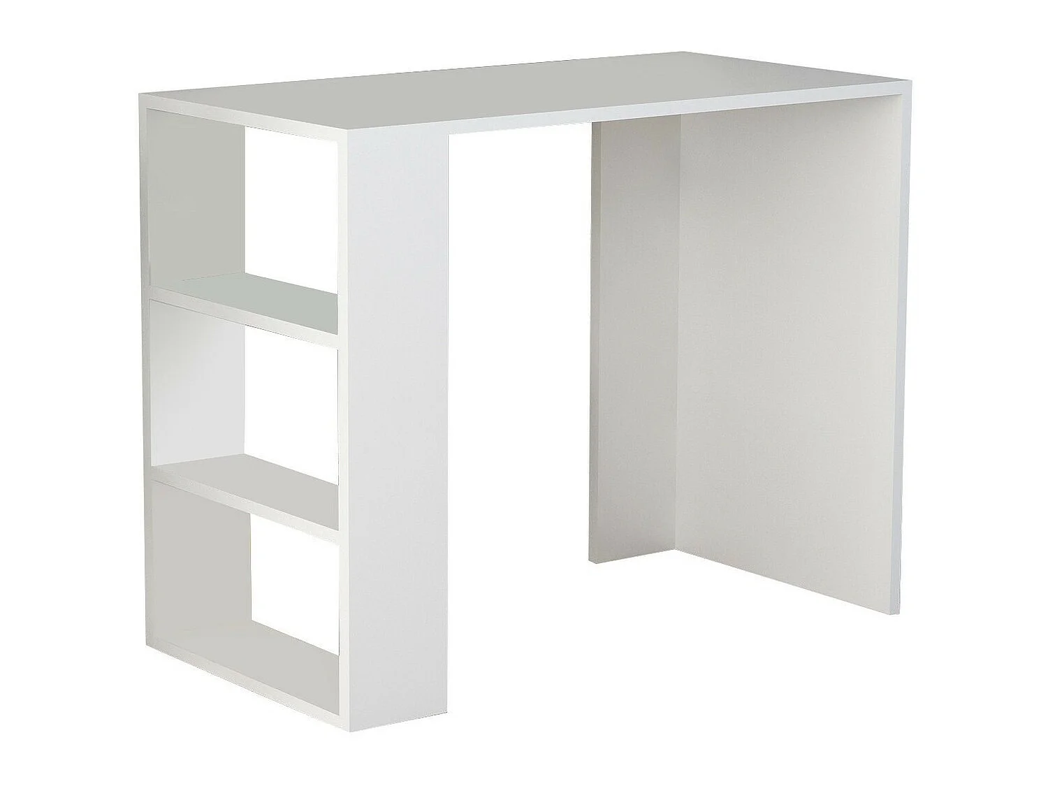 Scandinavisch Wit Studiebureau - Modern Ontwerp met Opbergplanken - 90 x 40 x 74 cm