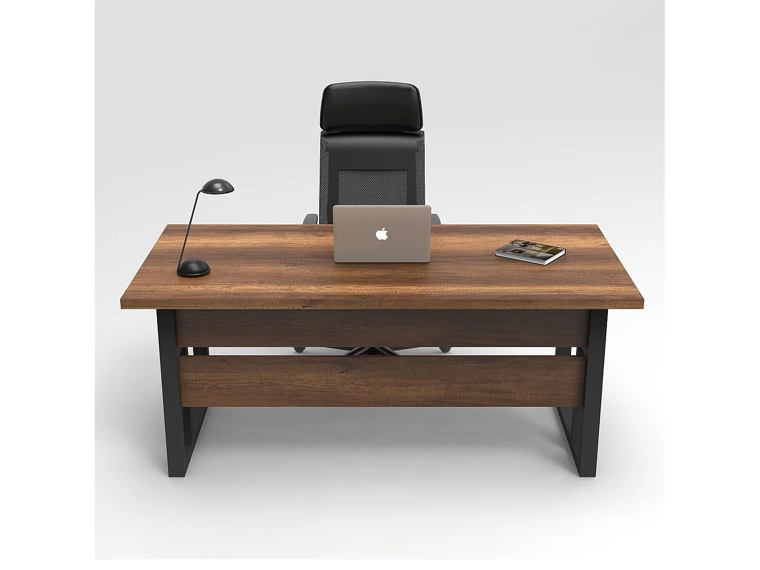 Mesa de oficina Kailua 841, 73x180x90cm, Nogal