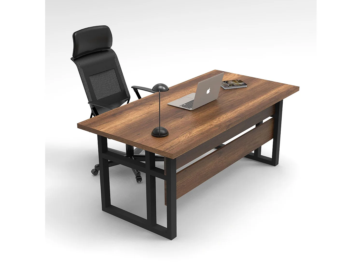 Mesa de oficina Kailua 841, 73x180x90cm, Nogal