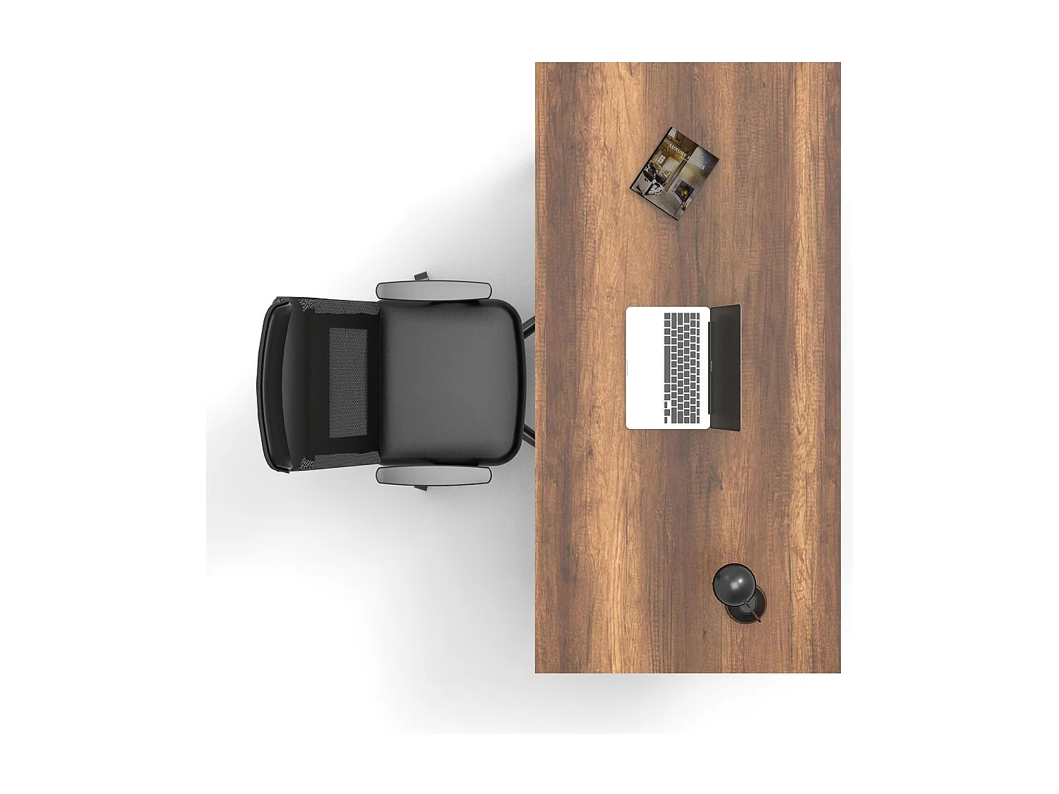 Mesa de oficina Kailua 841, 73x180x90cm, Nogal