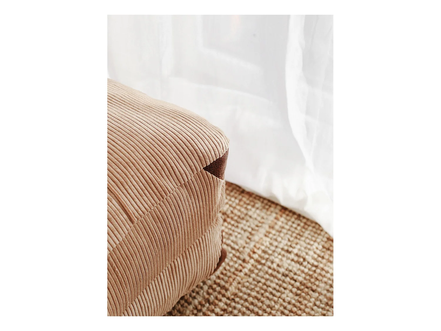 Elegante 1-zits slaapbank, camel corduroy, 80 x 70 x 60 cm | 100% polyester, comfortabele hoogte van 24 cm, om te bouwen tot een bed van 160